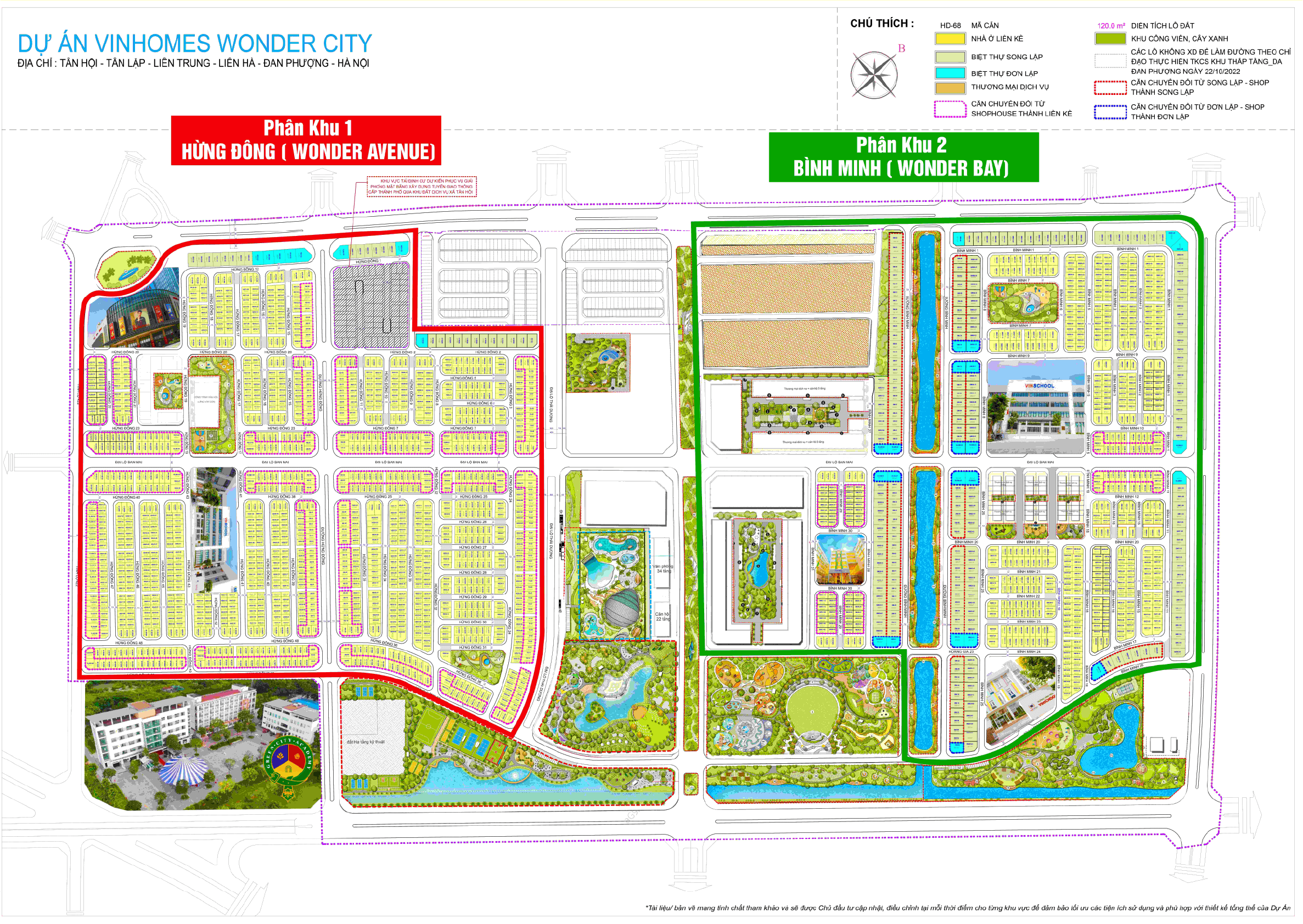 tổng mặt bằng dự án vinhomes wonder city đan phượng hà nội